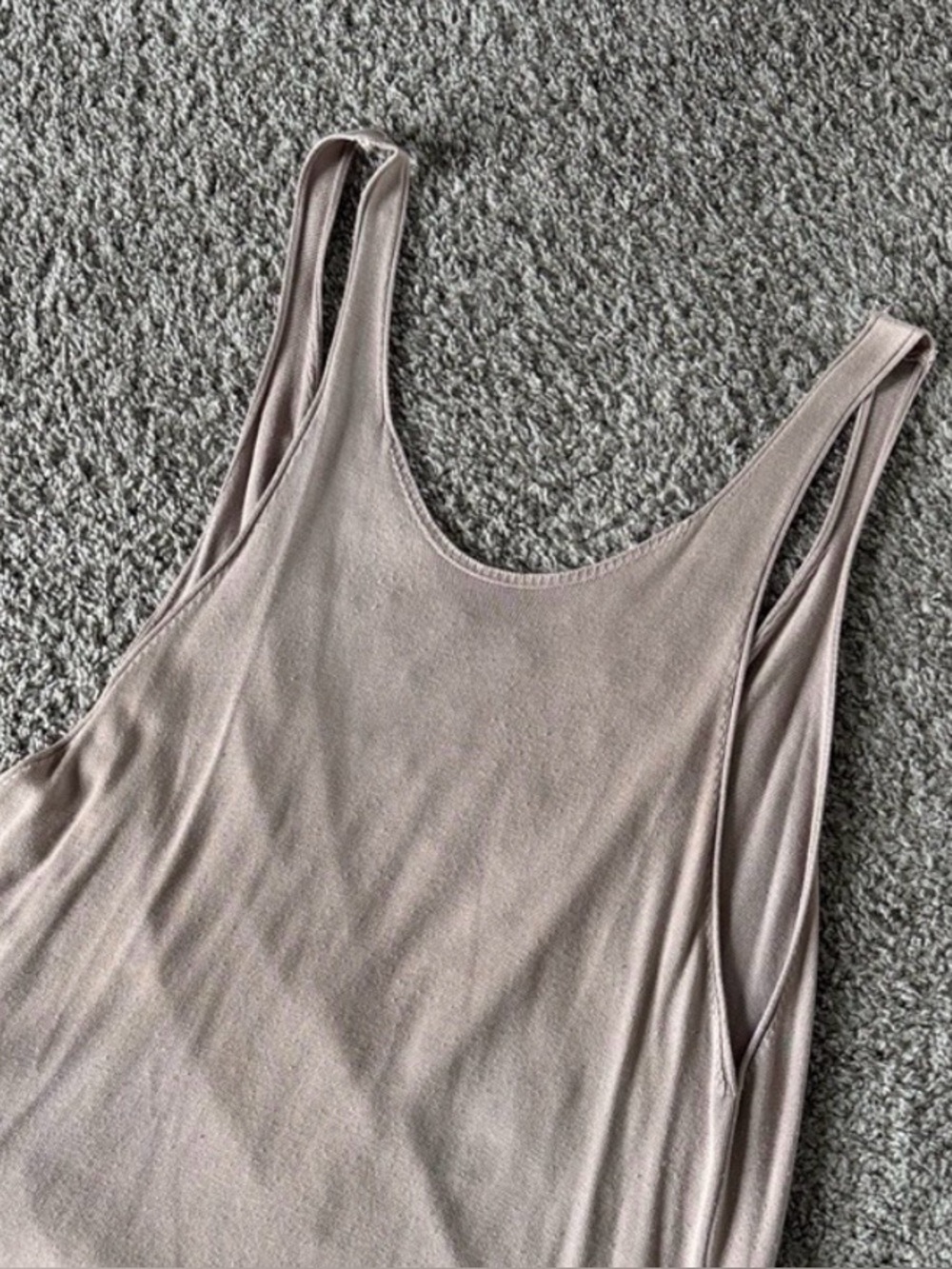 Women's Sleeveless Scoop Neck Tunic Crossover Back Tank Top - Taupe